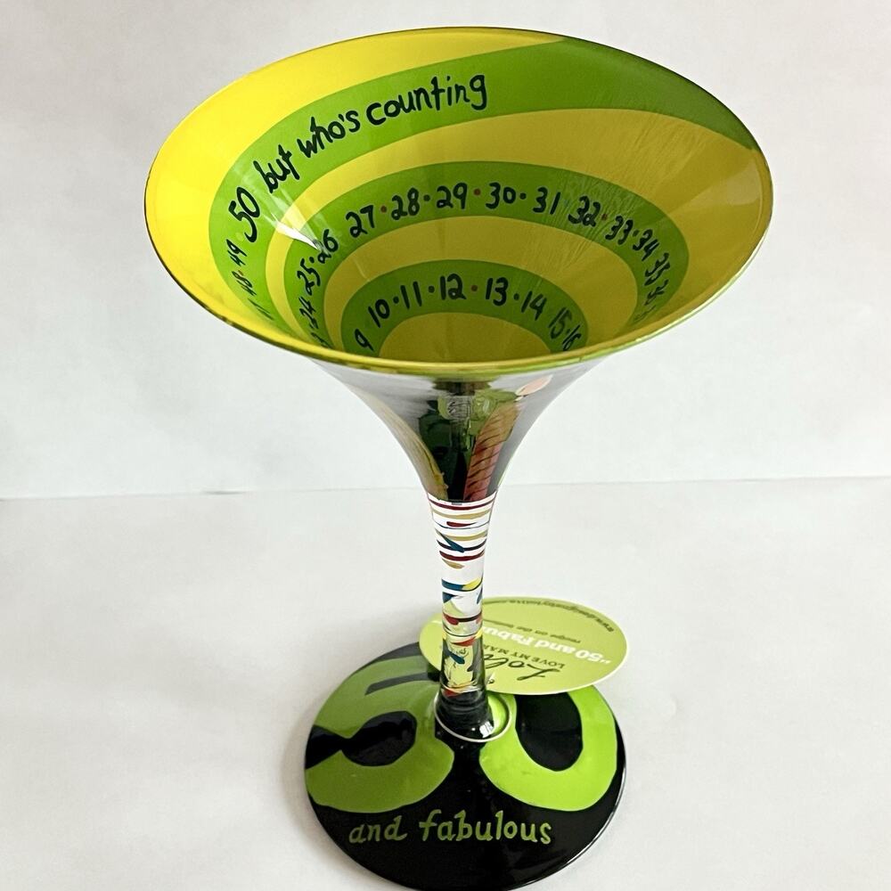 50th Birthday /Party MARTINI DRINKING GLASS! Unique And Beautiful